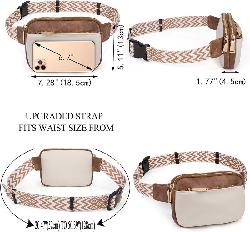UTO Fanny Pack for Women Crossbody Trendy Fashion Belt Purse Chest Waist Hip Bumbag for Outdoor Shopping Travel Hiking - Image 5